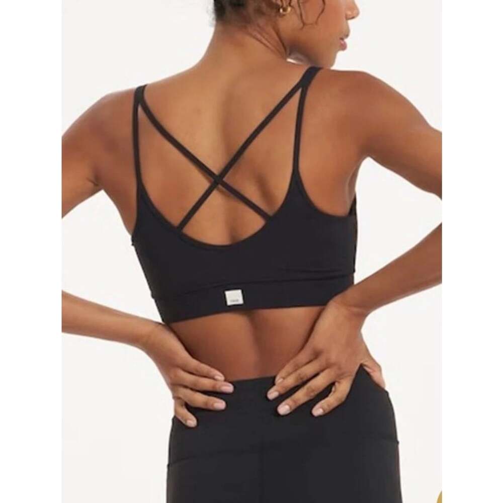 Vuori Mindset Bra Black Size XS Strappy Cross Back Sports Bra Yoga Workout